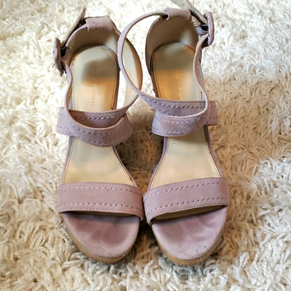 MARC FISHER leather platform sandals